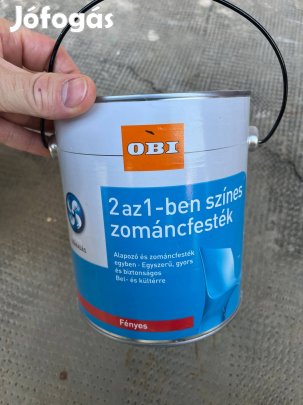 OBI 2 az 1-ben zománcfesték, vízzel hígítható fényes, fekete 500 ml