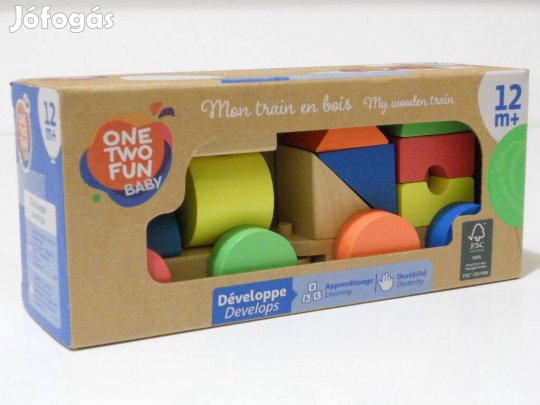 ONE Two Fun My wooden train - fa kisvonat 20cm (új)