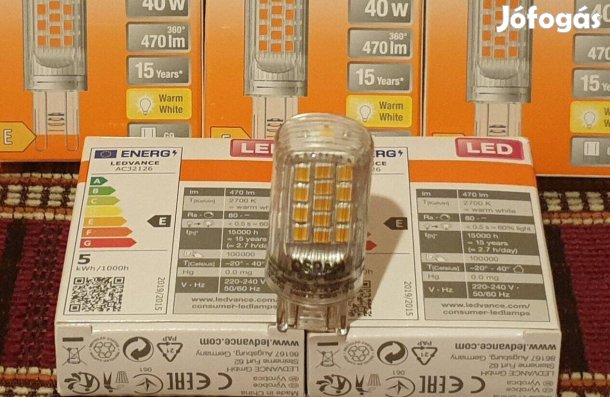 OSRAM LED izzó égő G9 foglalat 4,2W = 40W 2700K (meleg fehér) Új