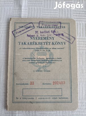 OTP nyeremény takarékbetétkönyv eladó