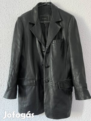 Oakwood fekete bőr zakó M-es használt