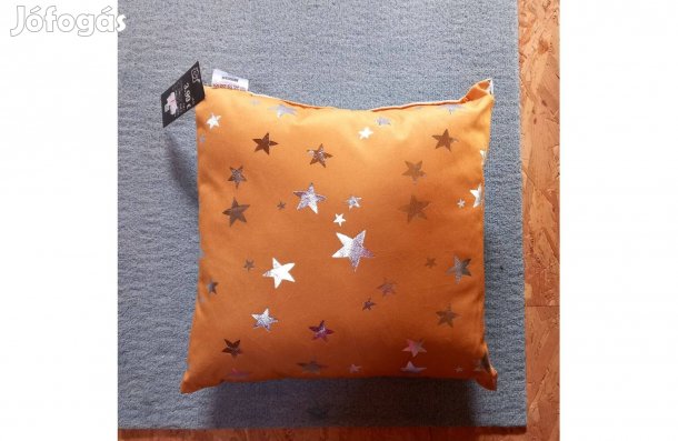 Okker sárga csillagos párna 40 x 40 cm - Új