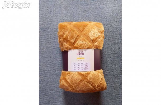 Okker sárga plüss takaró 130 x 170 cm - Teljesen új