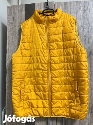 Okkersárga steppelt mellény férfi vagy uniszex XL