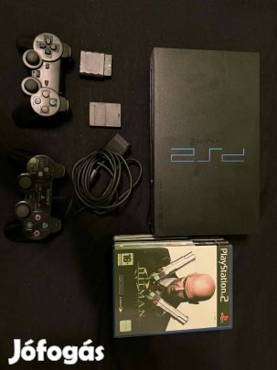 Okos Sony Playstation 2 (PS2) kontrollerekkel. játékokkal