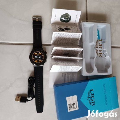 Okos óra ,fémház,új,Androidos, telefon App,valódi gumipánt