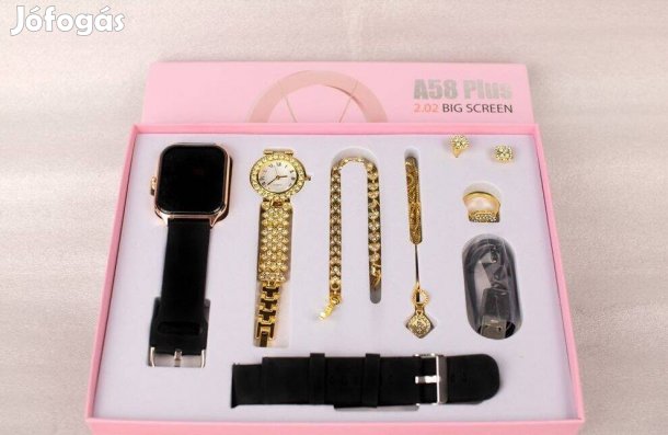Okosóra és elegáns óra ékszer szettel díszdobozban A58 Plus