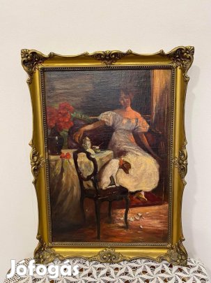 Olajfestmény - Szobajelenet