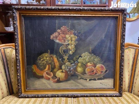 Olajfestmény vászonra - asztali csendélet