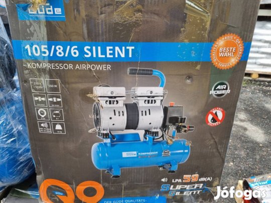 Olajmentes csendes kompresszor 550W villanymotorral 6L-es tartállyal