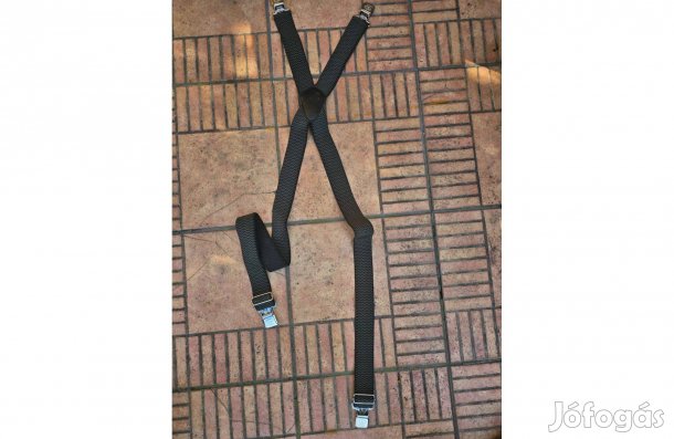 Olajzöld széles nadrágtartó motoros hózentróger