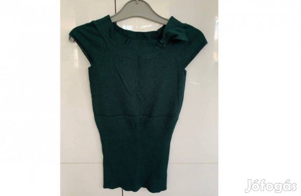 Olajzöld színű rövid ujjú felső S új