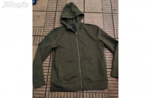 Olajzöld végig cipzáros Banana Republic kapucnis pulóver L XL
