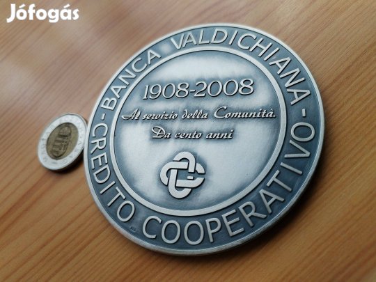 Olasz Szövetkezeti Hitelbank 100 éves1908-2008 ezüstözött ére