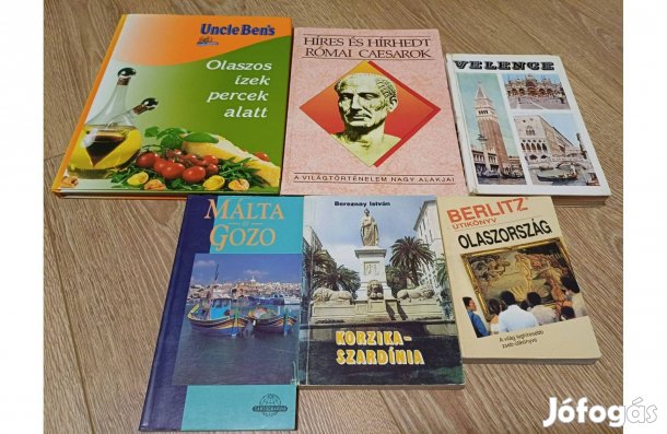 Olasz, Málta, Gozo, Korzika, Szardínia könyvcsomag, 6 db egyben