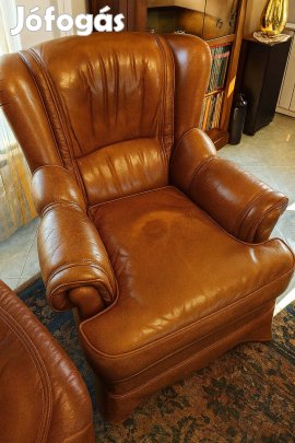 Olasz barna bőrfotel