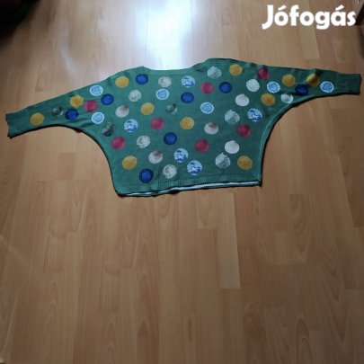 Olasz cérnakötött csodaszép színes golyós női kötött pulóver felső Új