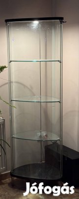 Olasz dizájner vitrin hajlított üvegből 