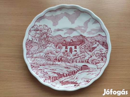 Olasz jelenetes porcelán tál tányér