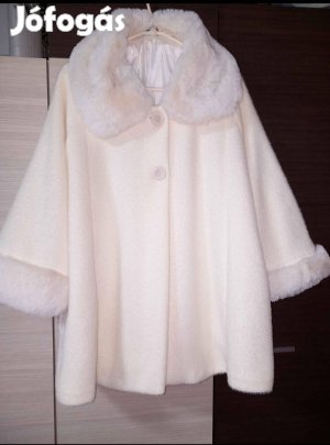 Olasz méret nélküli elegáns prémes kabát, boleró, poncsó 