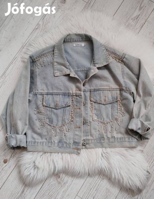 Olasz strasszos farmerdzseki S-M