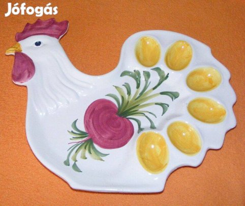 Olasz tyúk alakú porcelán tojástartó kínáló