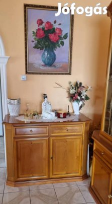 Olasz üveges vitrin komóddal eladó