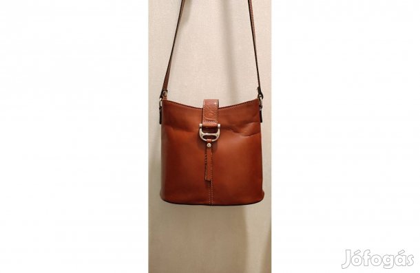 Olasz valódi bőr női válltáska őzbarna