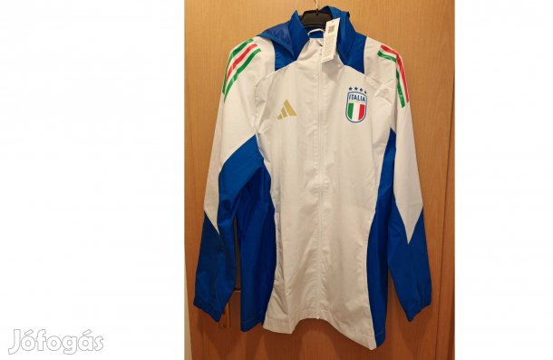 Olasz válogatott eredeti adidas fehér kapucnis dzseki (L)