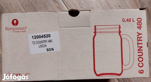 Olasz vastag üveg "befőttes" pohár 