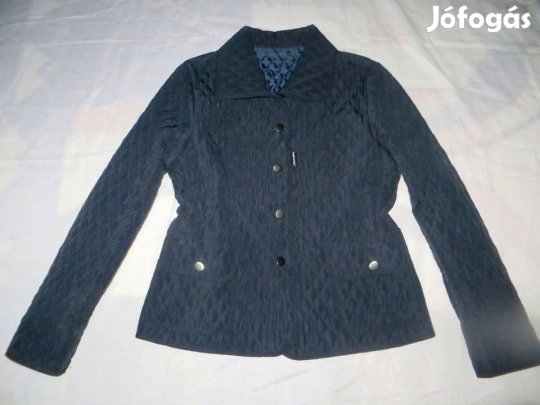 Olasz vékony steppelt sötétkék átmeneti kabát M/L hossz:62 cm mb: 102