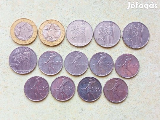 Olaszország 14 db Különböző Érme 50 100 1000 Líra 1955-1998