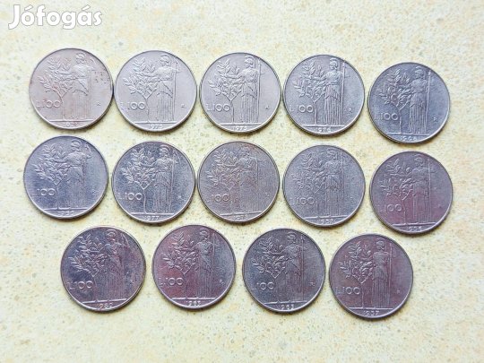 Olaszország 14 db különböző Érme 100 Líra 1956-1980