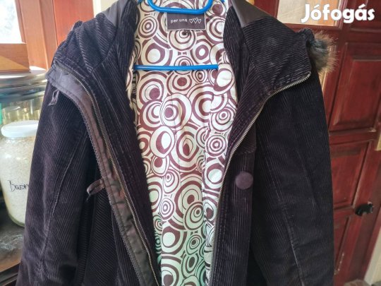 Olcsón csokibarna kord kabát eladó