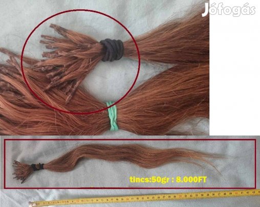 Olcsón eladó egy vékony mikrotincses középszőke copf