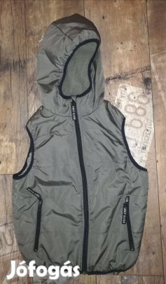 Oliva zöld kapucnis tavaszi mellény