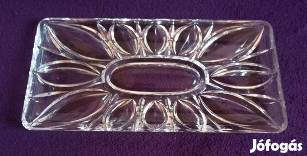 Ólomkristály tálca,hibátlan 30x15 cm-méretű,szép!/51