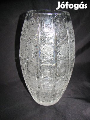 Ólomkristály váza 23 cm csodaszép minta csiszolás Nőnapra is kivá