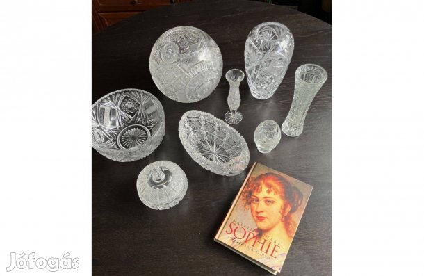 Ólomkristály vázák csiszolt mintával