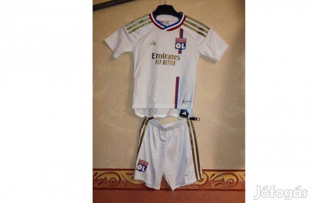 Olympique Lyon eredeti adidas fehér gyerek mez szett (116)