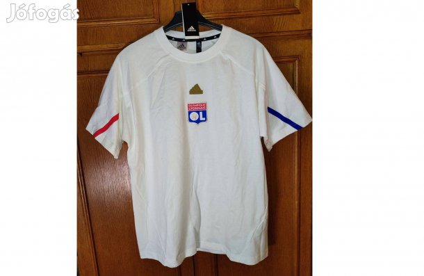 Olympique Lyon fehér kék piros eredeti adidas póló (M)
