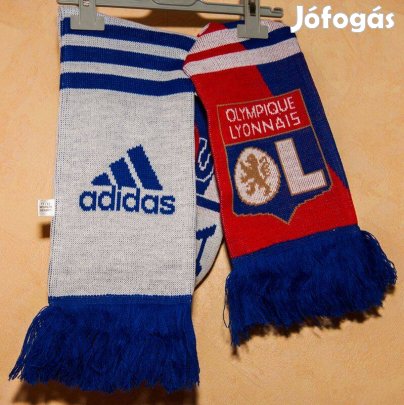 Olympique Lyonnais eredeti adidas kék fehér piros címkés sál (új)