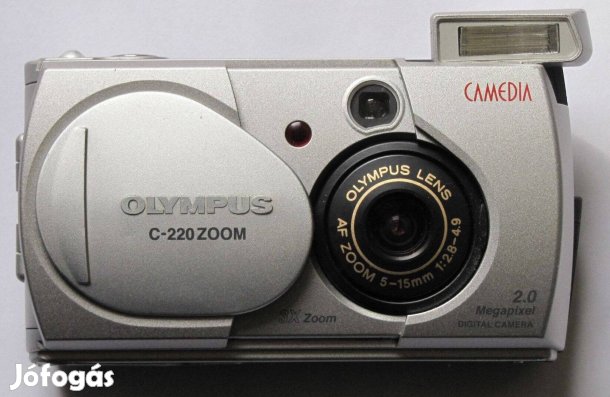 Olympus C-220 digitális kamera, teleptartó mechanikai hibával