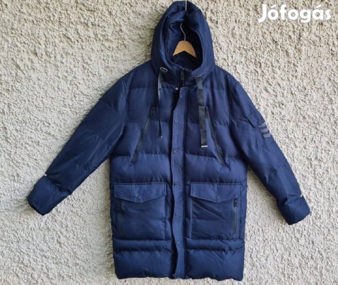 Ombre Premium sötétkék férfi téli steppelt dzseki - méret: L