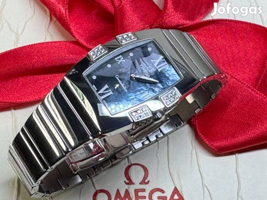 Omega Constellation Quadrella Diamond Mother of Pearl szürkéskék Lgsw