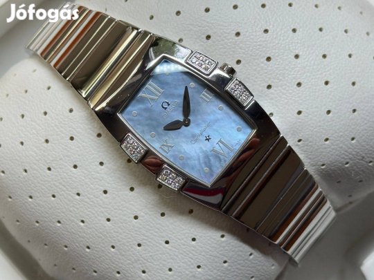 Omega Constellation Quadrella Diamond Mother of Pearl világoskék Lgsw