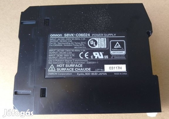 Omron S8VK-C06024 24V/2.5A tápegység, Omron tápegység 24V