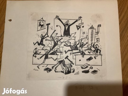 Oncz Tibor eredeti karikatúra rajza a Szabad Száj c. lapnak