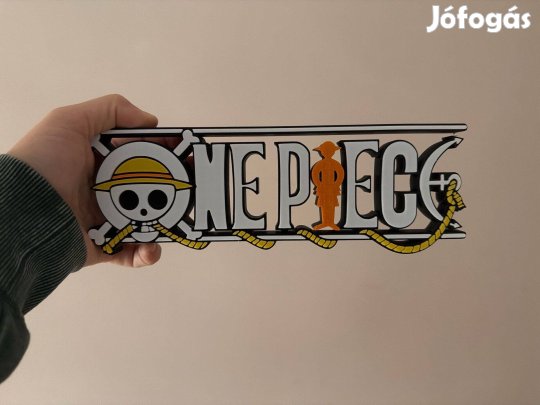 One Piece 3D logó - Egyedi anime fali dekoráció (Új)