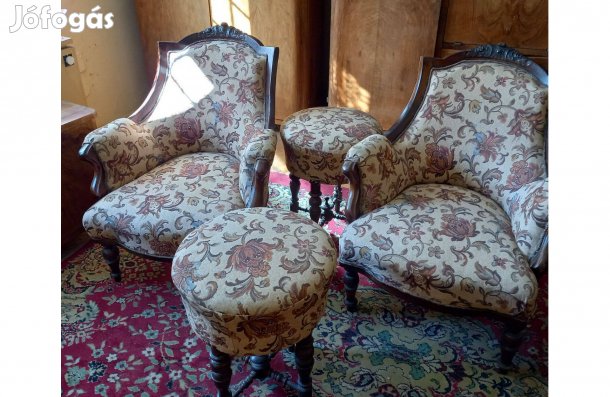 Ónémet fotelek puffok hatszögletű asztal